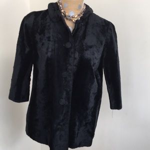 Vintage black "faux" fur coat.